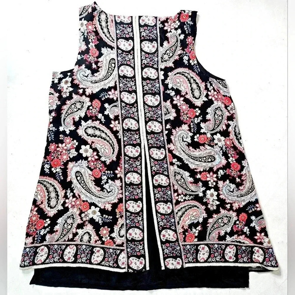 J.Jill  Sz Large Paisley Floral A line 100% Rayon Sleeveless Long line B… - Picture 5 of 10